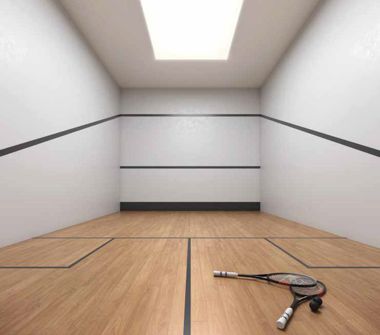 Perspectiva ilustrada quadra de squash