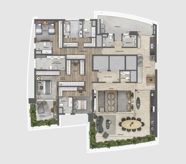 Perspectiva ilustrada planta tipo 276m² final 1