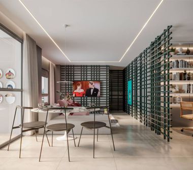 Perspectiva artística living ampliado 83 m²