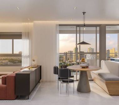 Perspectiva artística living ampliado 83 m²